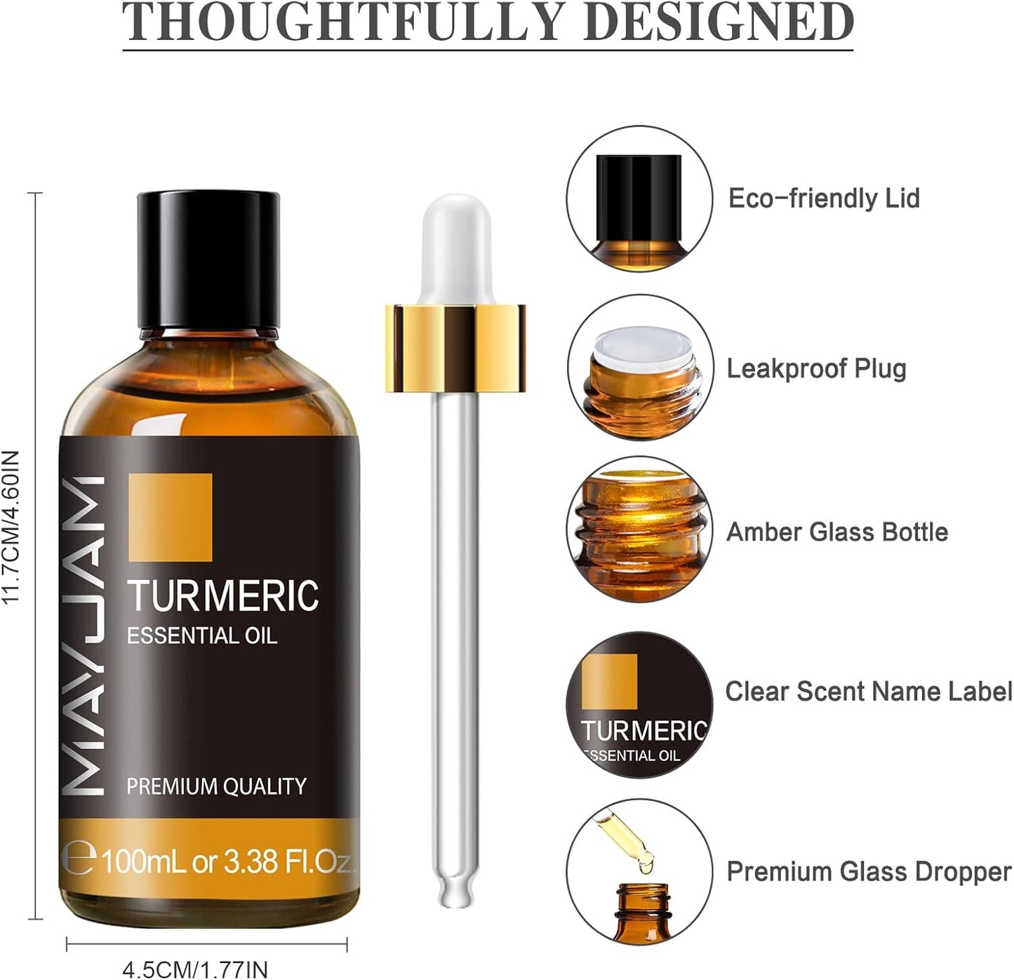 MAYJAM 100 ml Turmeric Essential Oil – Pure Aromatherapy, Diffuser & DIY Beauty