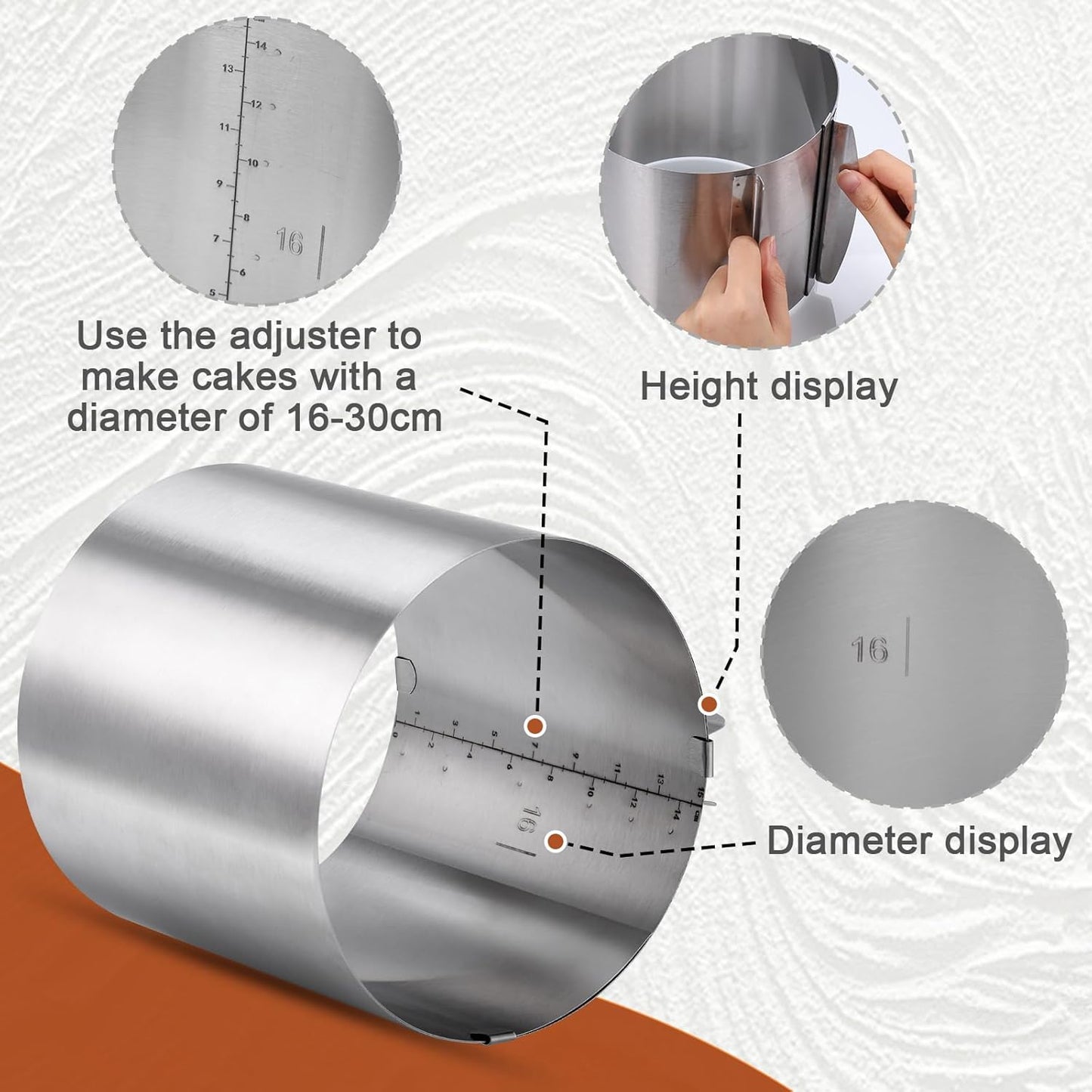 Kssvzz Adjustable Stainless Steel Cake Ring Kit with Nozzles & Decorating Tools