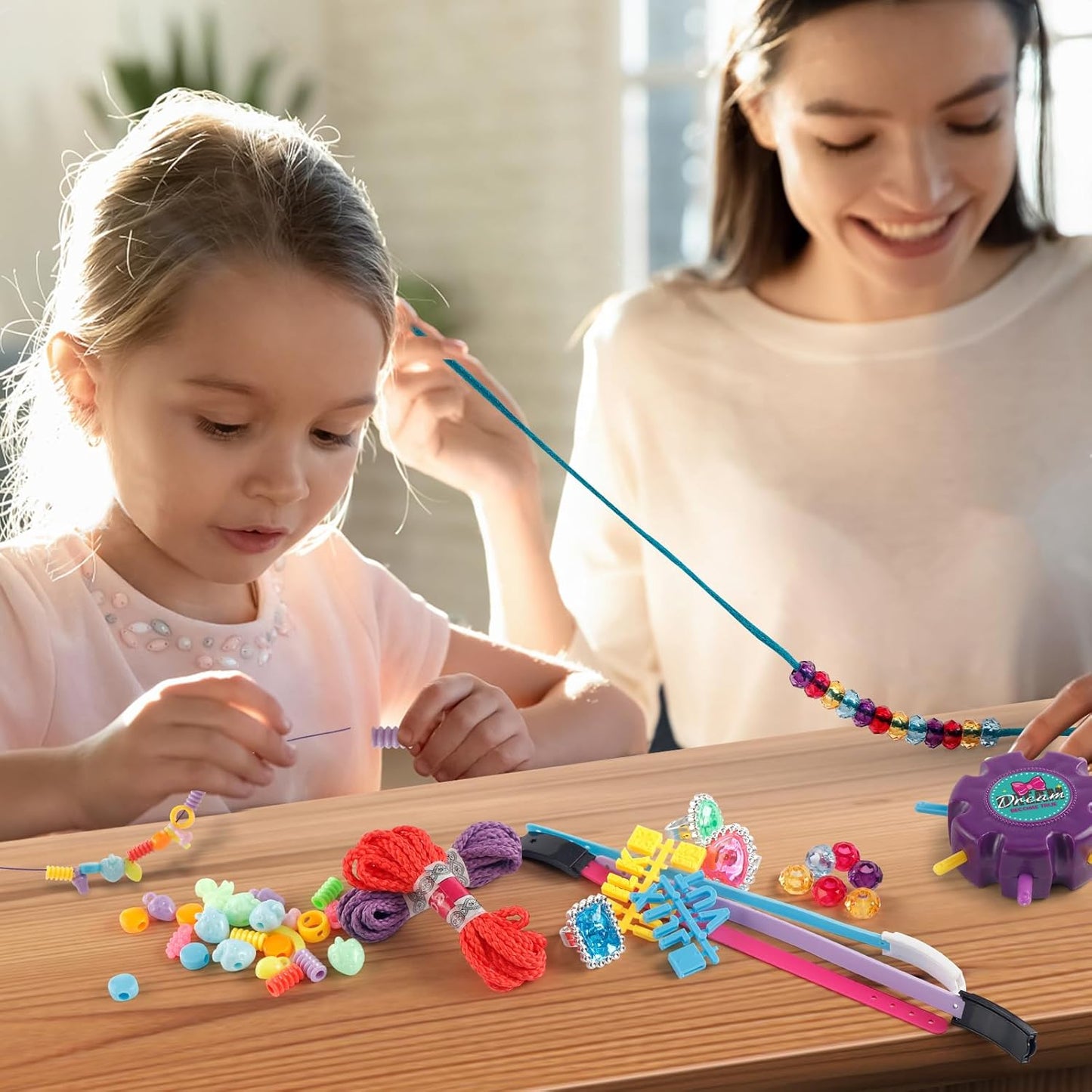 YouCute Bracelet Making Kit – Loom Bands Craft Set with Charms, Tool‑Free, Gift
