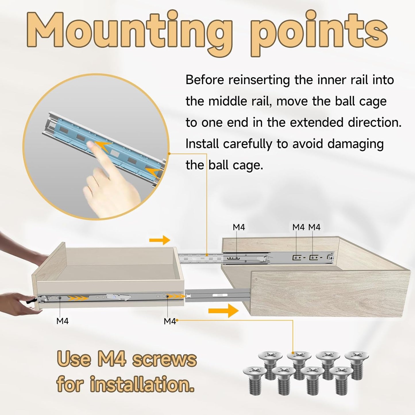AOLISHENG Heavy Duty Drawer Runners Full Extension Ball Bearing Rails B095CP112L