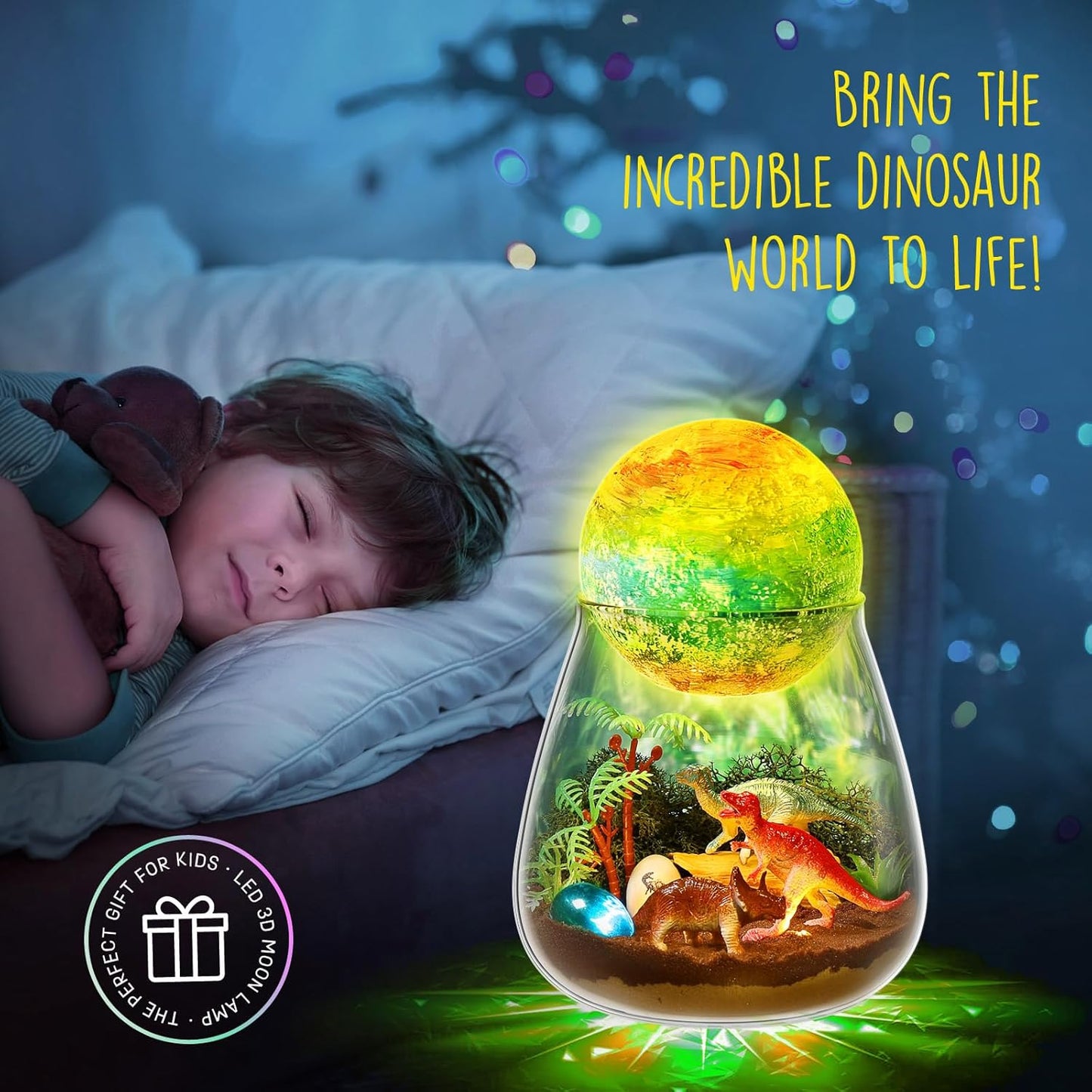 LAOESE Dinosaur Terrarium Kit & DIY Moon Lamp – Kids Craft Gift Ages 4-12