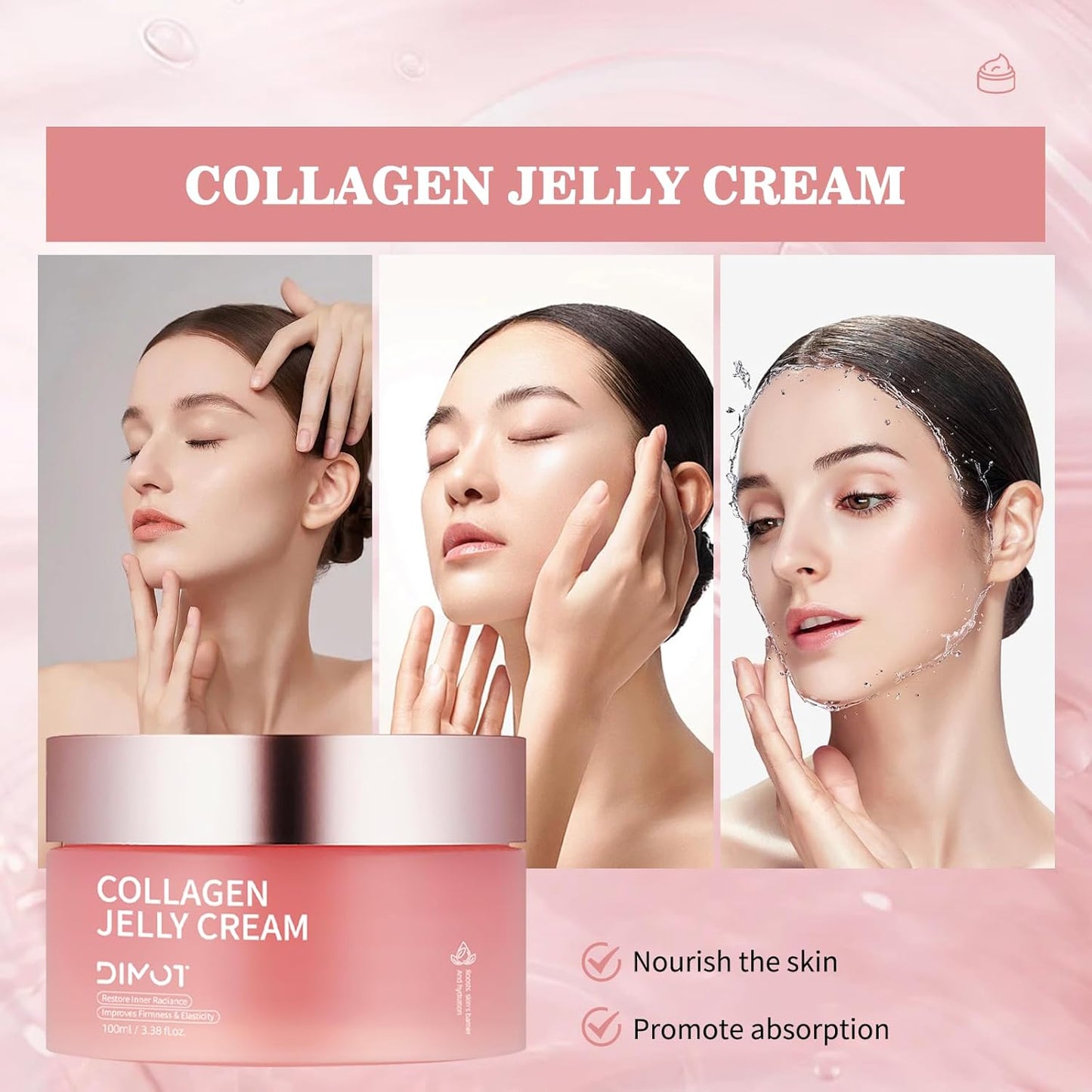 Collagen Jelly Cream – Niacinamide & Hydrolysed Collagen Moisturiser – 100 ml