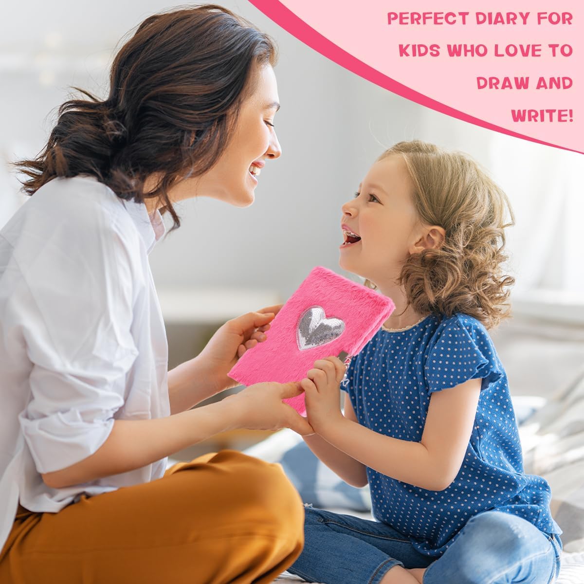 ENYILEE Plush Unicorn Heart Diary – Lock & 2 Keys – Girls’ Secret Journal