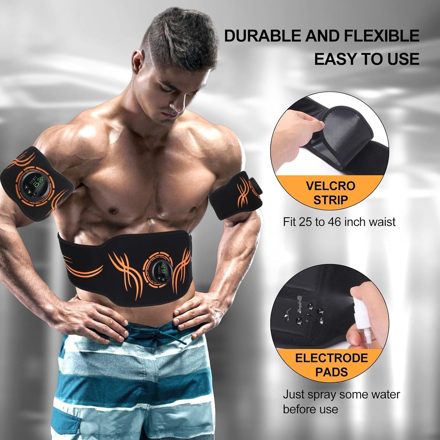 UIHOL EMS Abs Muscle Stimulator Trainer – Adjustable Intensity Core Generator