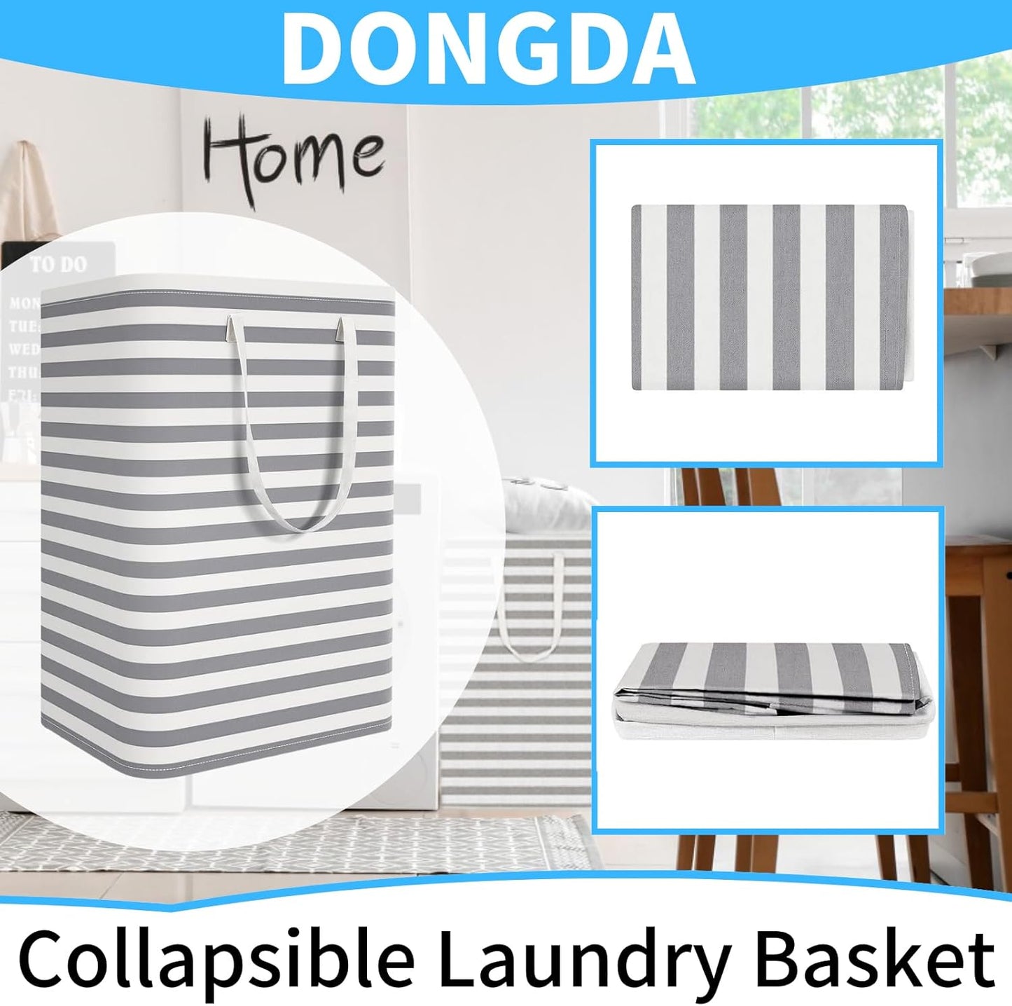 DONGDA 75L Large Collapsible Laundry Basket Waterproof Linen Storage Hamper