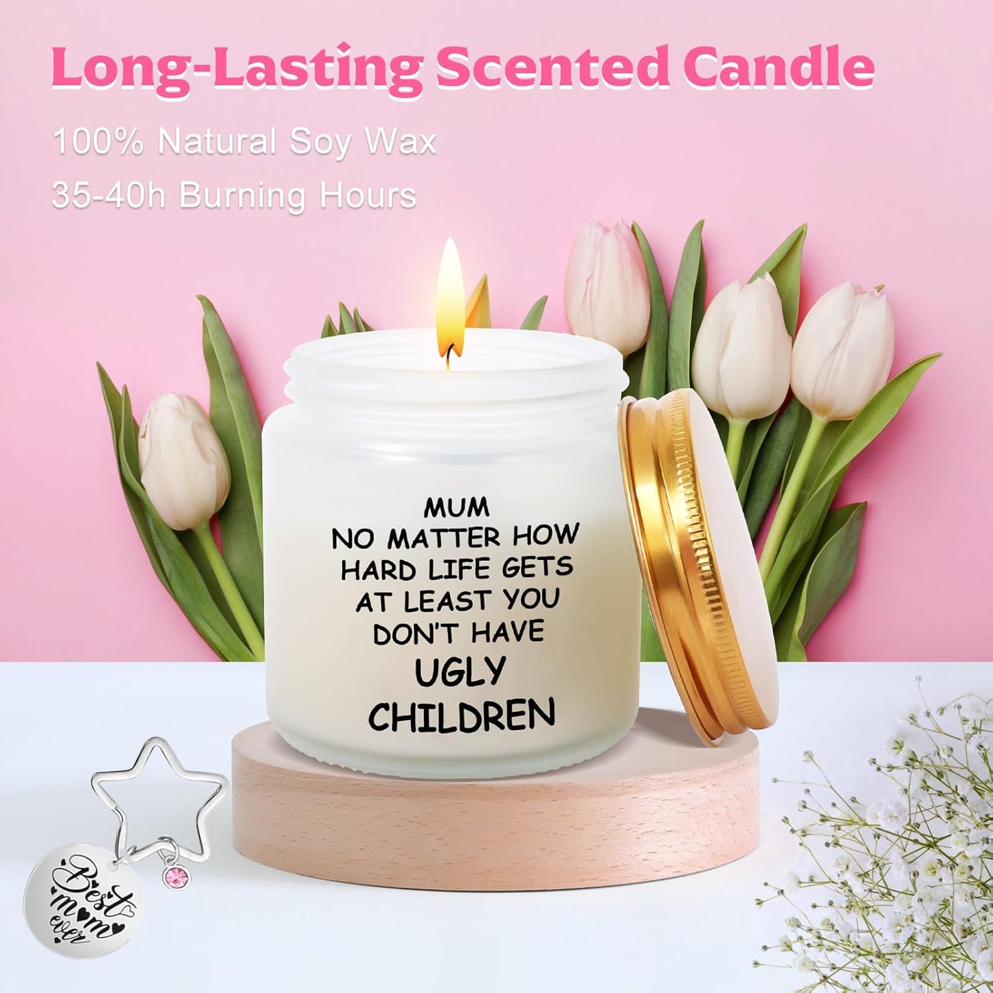 AYGE 7‑Piece Mother’s Day Gift Set – Insulated Tumbler, Candle, Bath Bomb & Keepsakes