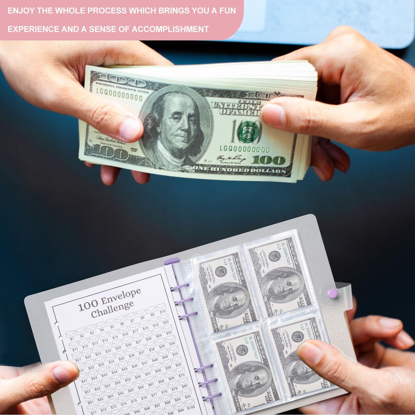 100 Envelopes Money Saving Challenge Binder 2025 • Cash Envelope Budget System