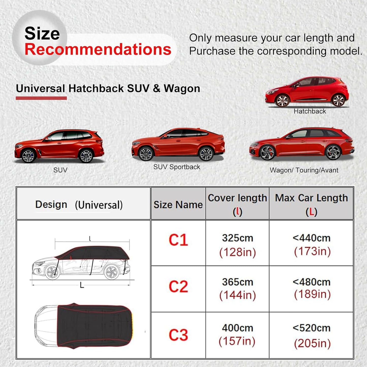 BEXITA Half Car Cover Waterproof for Windscreen & Rear – Snow, Frost & Rain Shield