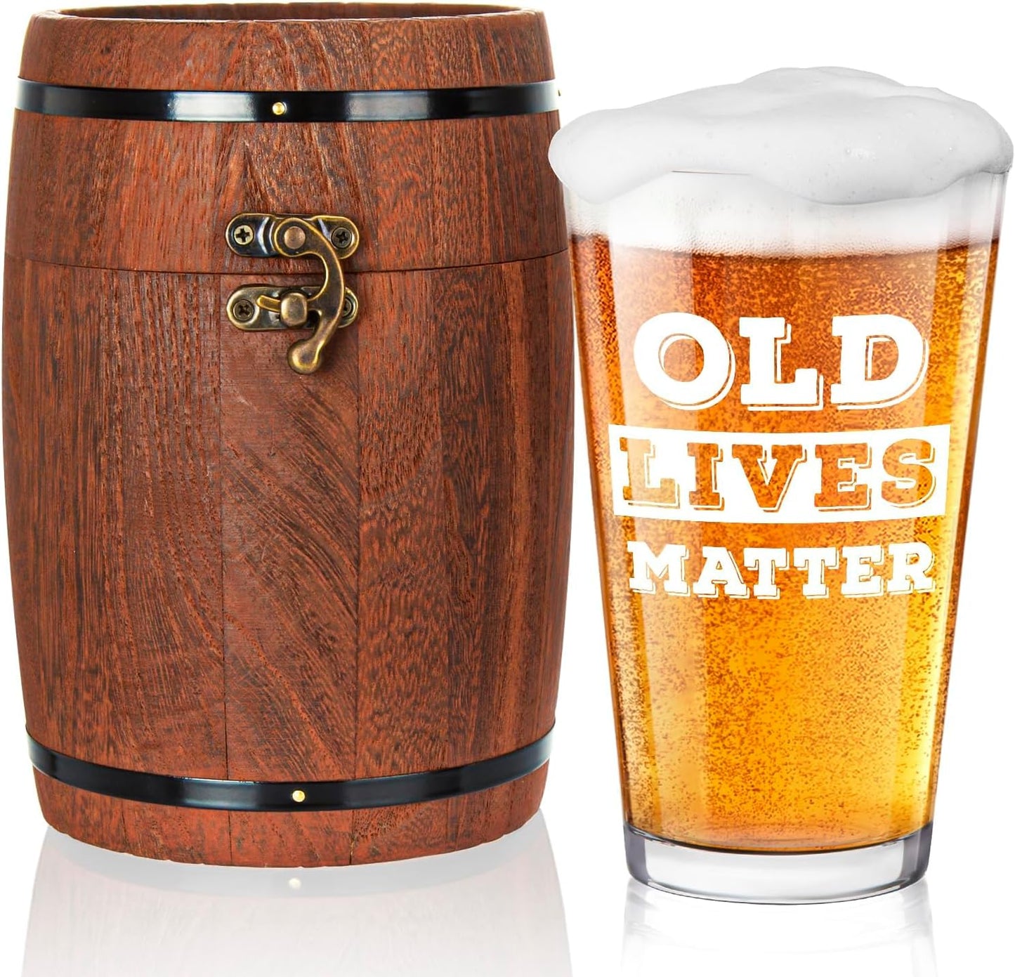 Old Lives Matter Beer Glass 450 ml – Funny Retirement & Birthday Pint Glass Gift