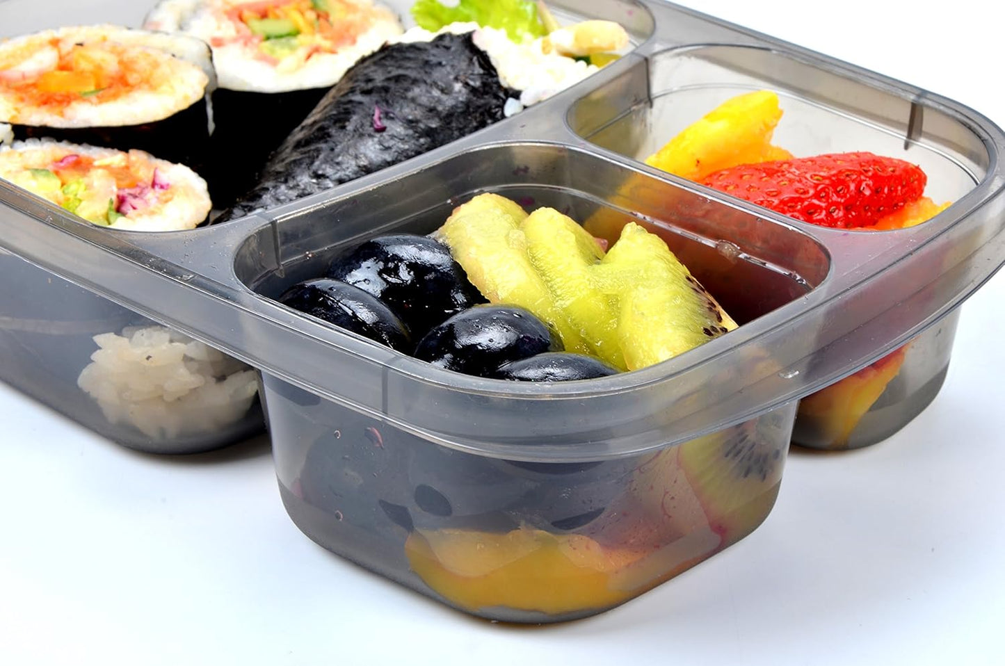 Youngever 7‑Pack Bento Lunch Box Set – 26 oz, 3 Compartments, Microwave‑Safe