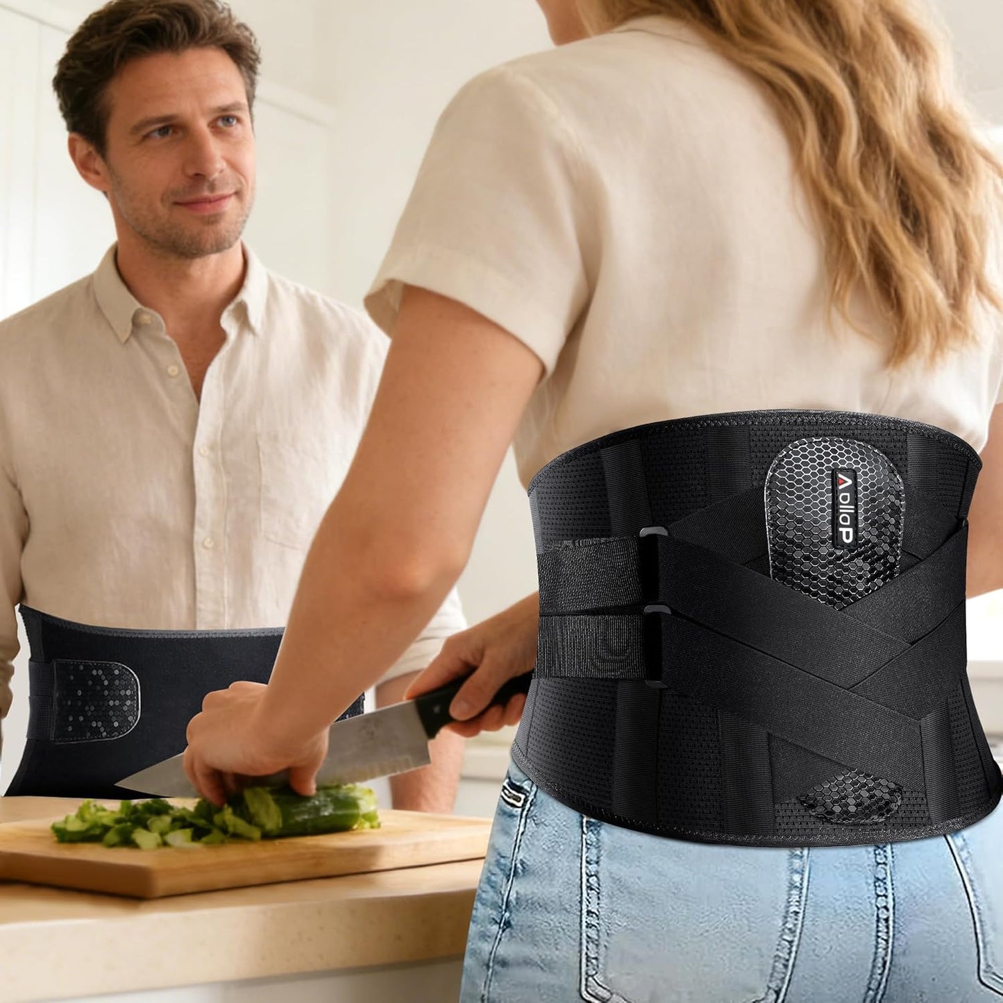 Lower Back Support Belt Pain Relief Brace Adjustable Lumbar Support Medium