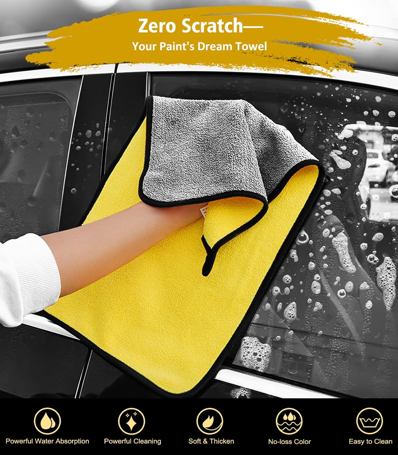 YeewayVeh 8-Piece Extendable Car Wash Kit – Soft Mop & Brushes for Scratch Free Shine