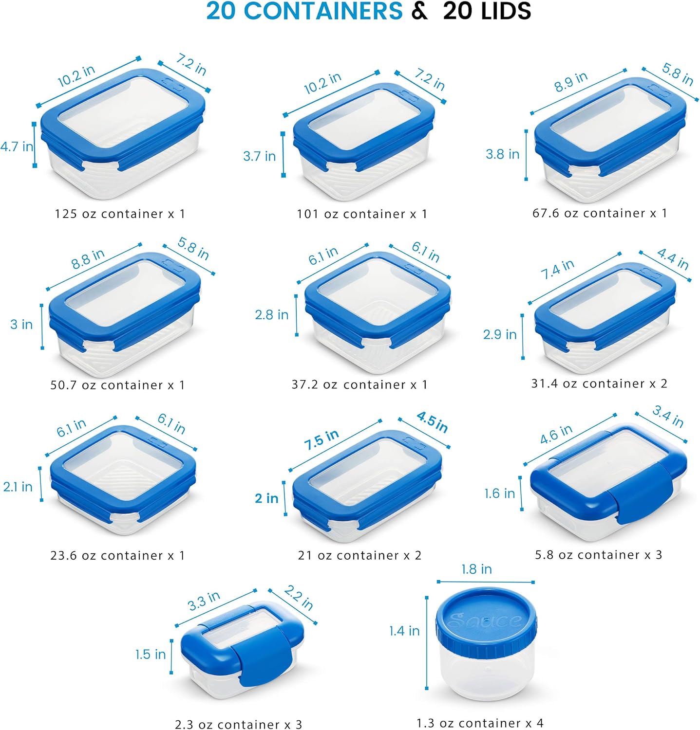 FineDine 40‑Piece Airtight Food Storage Containers Set | Leakproof BPA‑Free