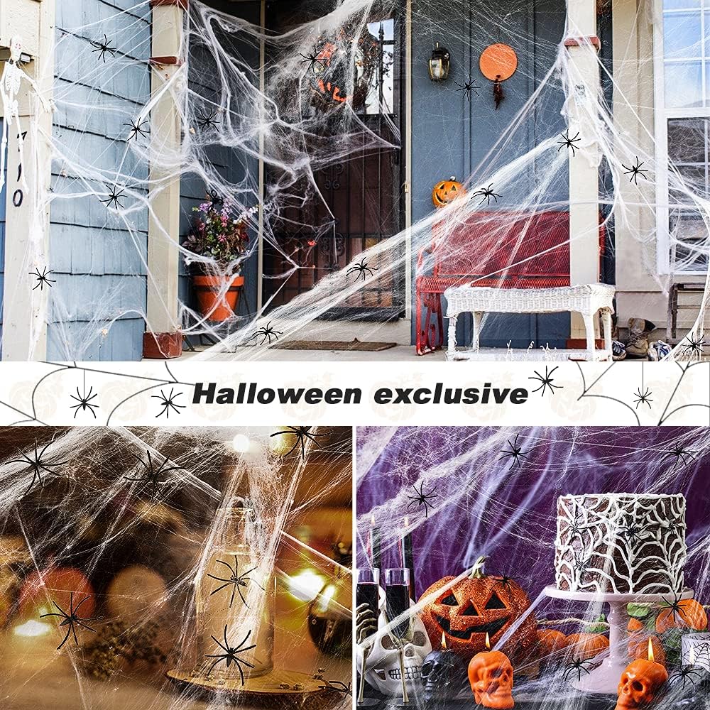 Stretchy Spider Web Halloween Decoration 800 sq ft | Realistic Cobweb Décor