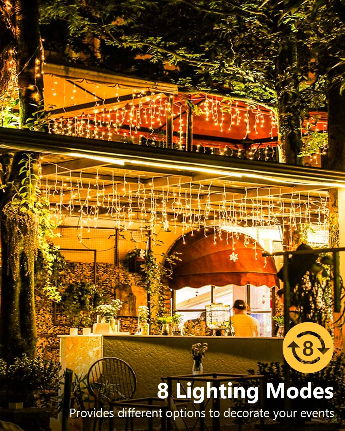 LEDYA 500 LED 18m Warm White Outdoor Icicle Lights – Waterproof