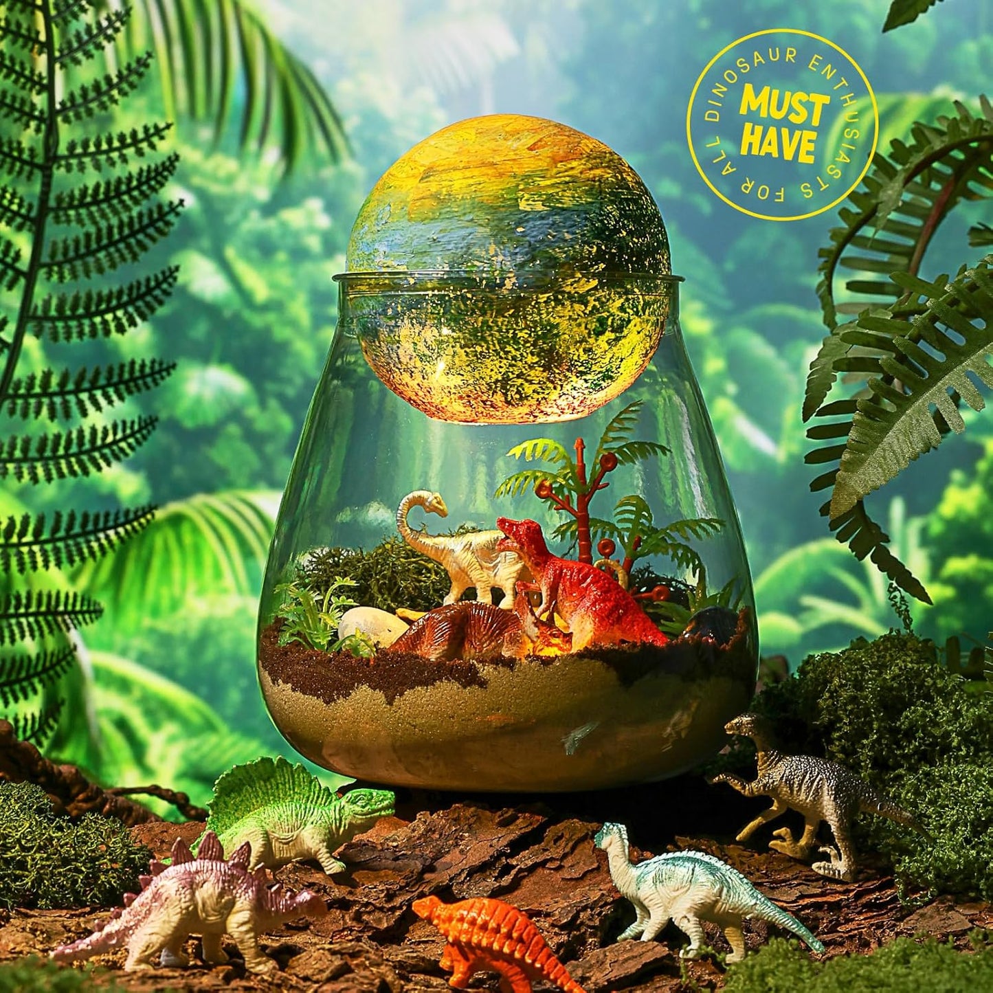 LAOESE Dinosaur Terrarium Kit & DIY Moon Lamp – Kids Craft Gift Ages 4-12