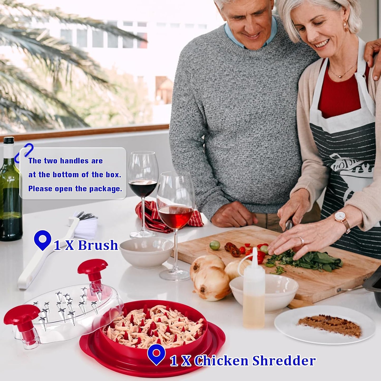 Meat Shredder with Clear Lid Ergonomic Handle – Easy Chicken & Pork Shredding