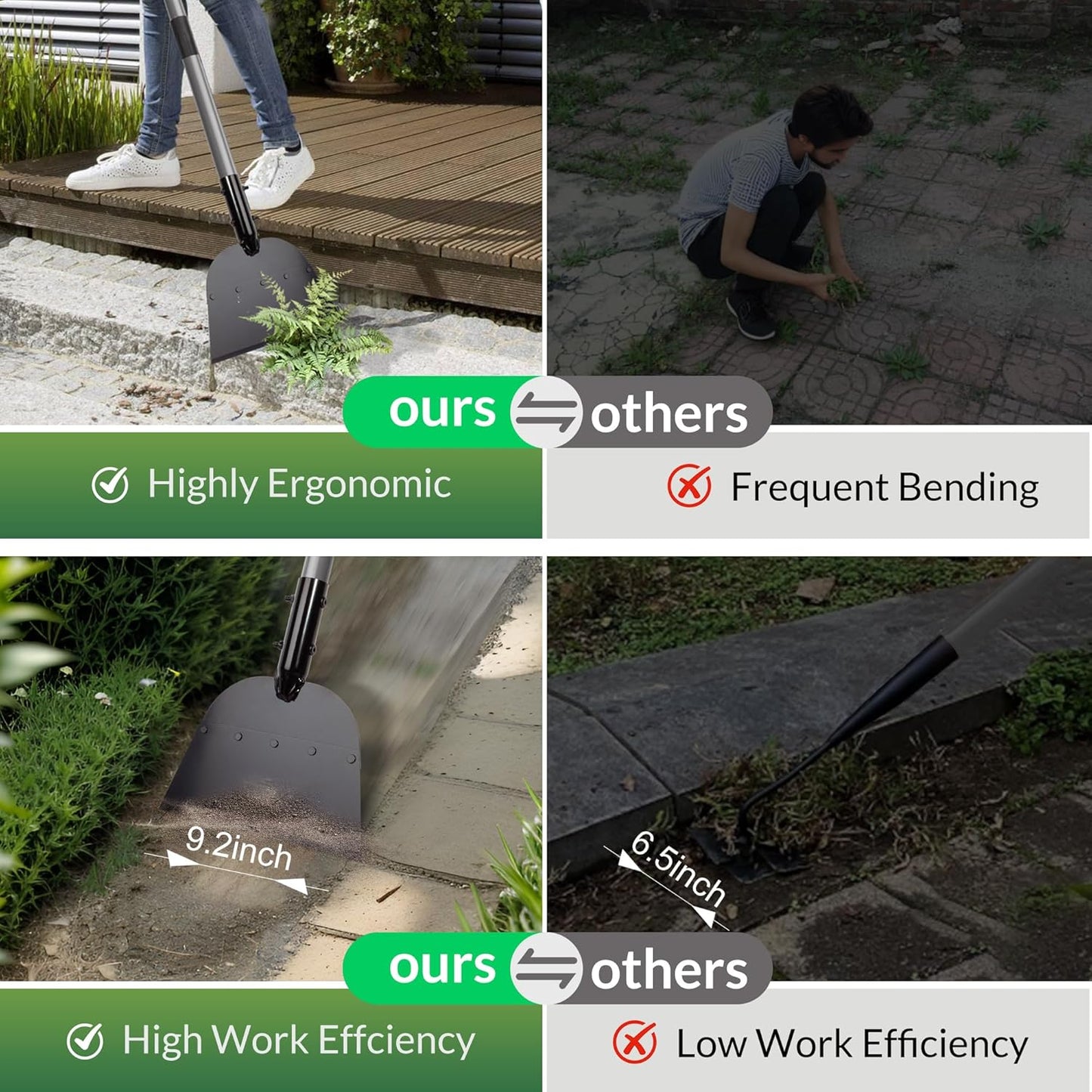 Walensee 54″ Garden Flat Shovel & Scraper – Lawn Edging, Weed Removal, Ice/Driveway