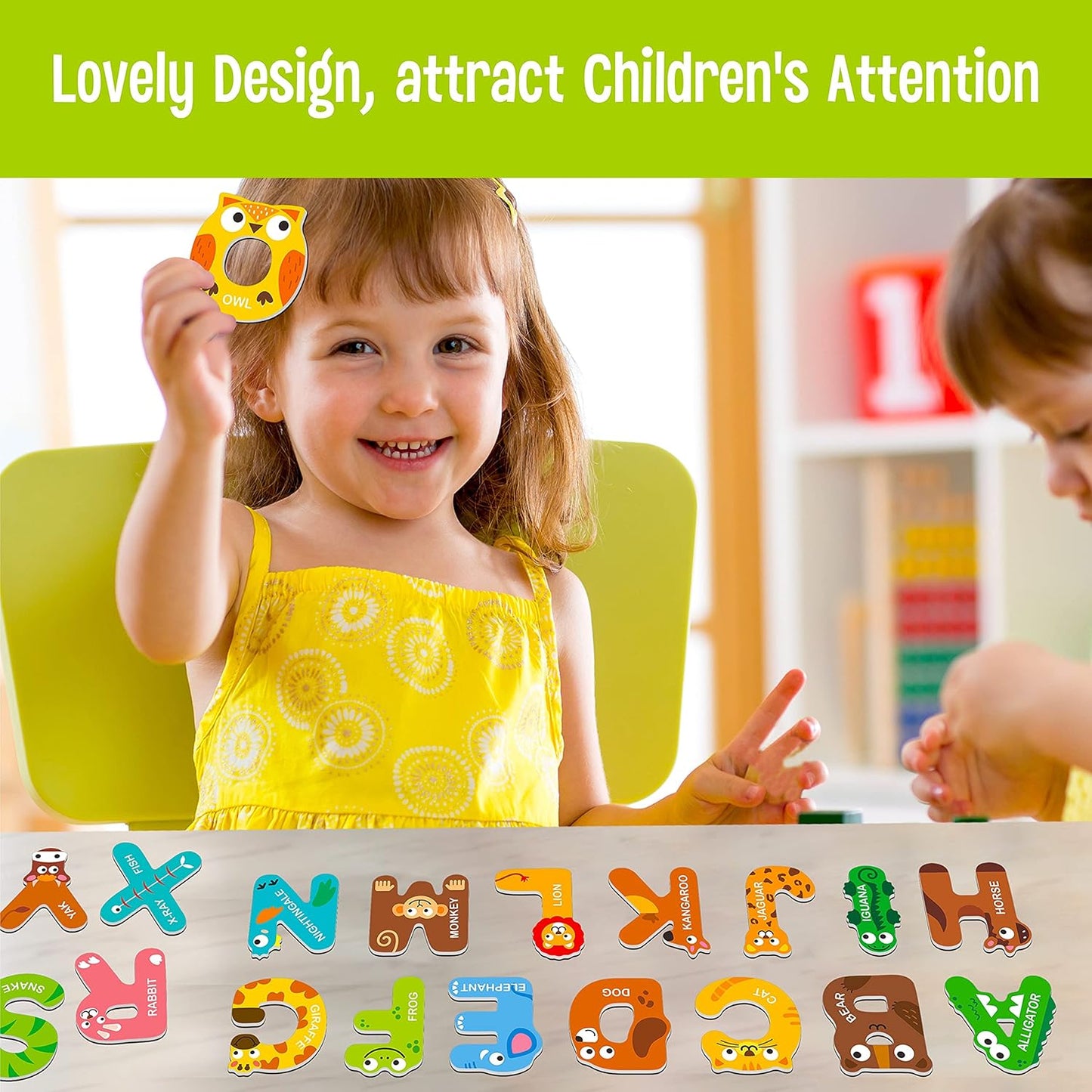 Large Magnetic Animal Alphabet Letters – Safe, Colourful ABC Learning Magnets