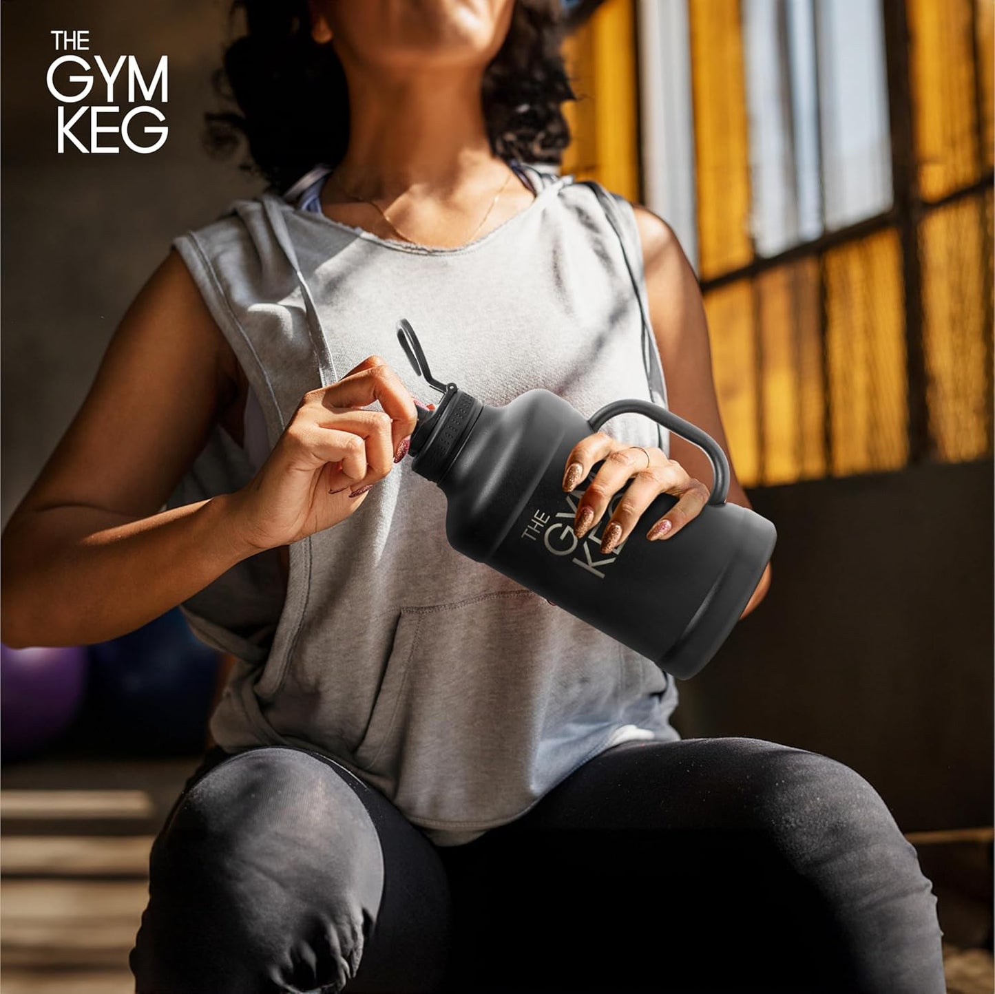 Gym Keg 2L Insulated Water Bottle – 24h Cold / 12h Hot – Wide Mouth, Leak‑Proof