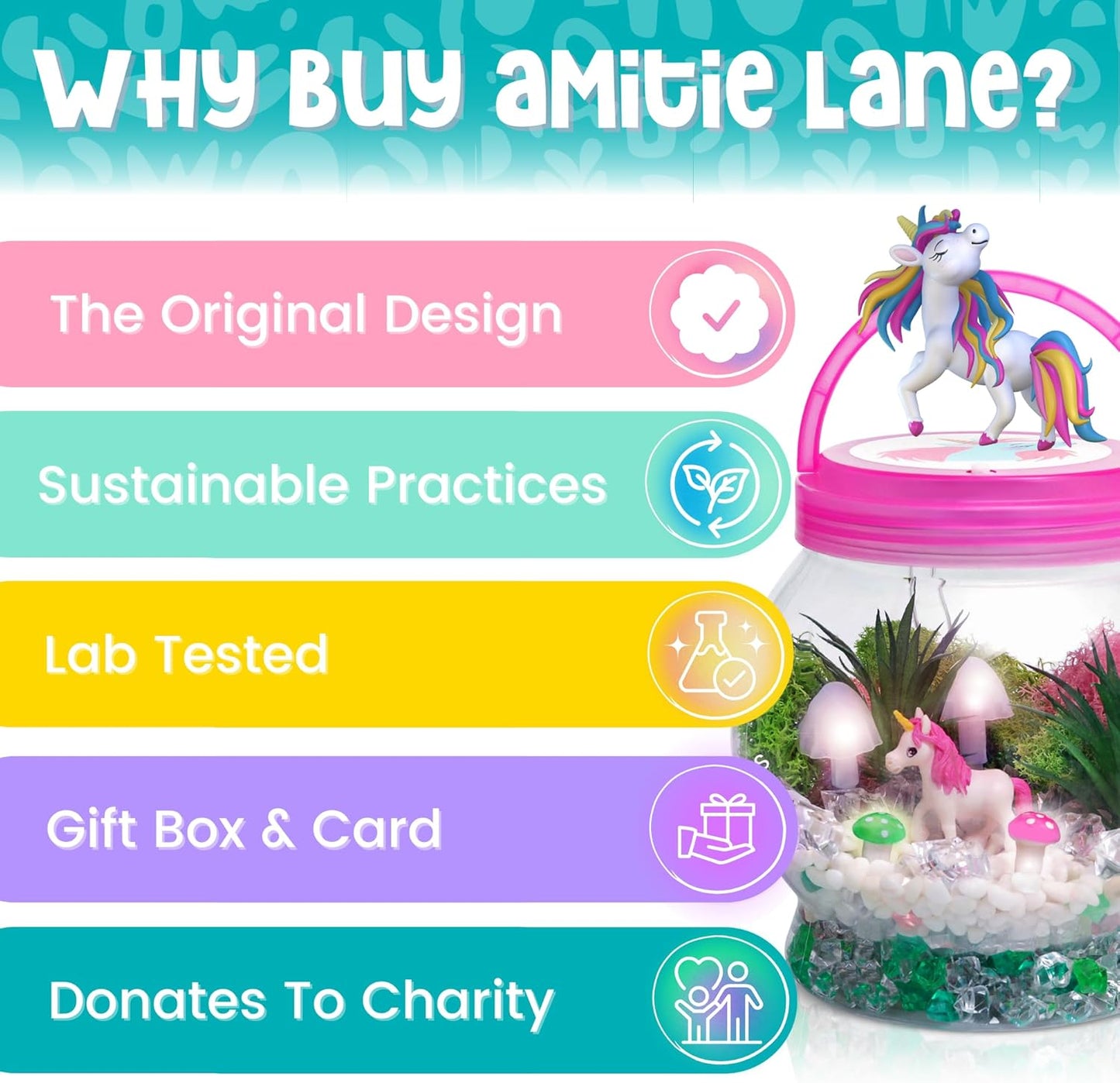 Light-Up Unicorn Terrarium Kit for Kids – DIY Unicorn Night Light, Creative Gift
