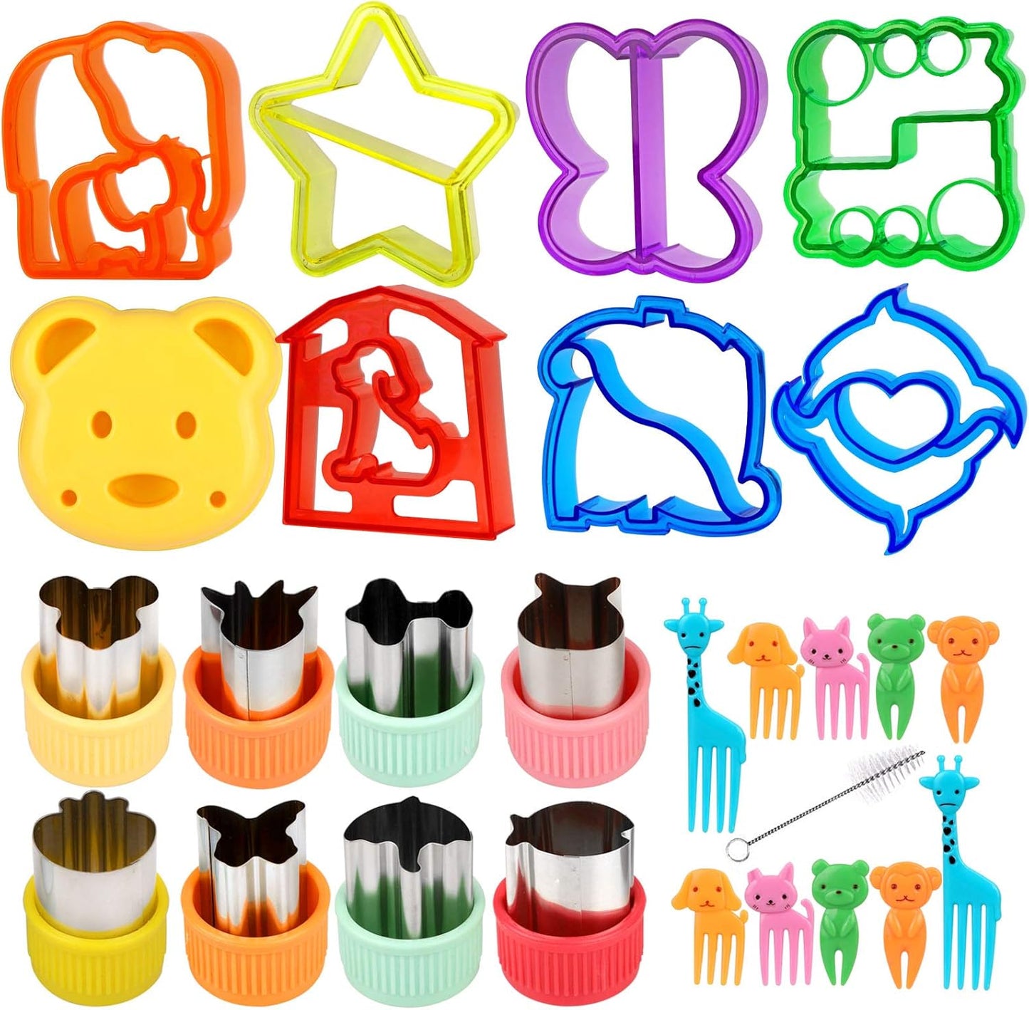 26‑Piece Kids Sandwich & Vegetable Cutter Set – Animal Shapes, Fun Healthy Snacks