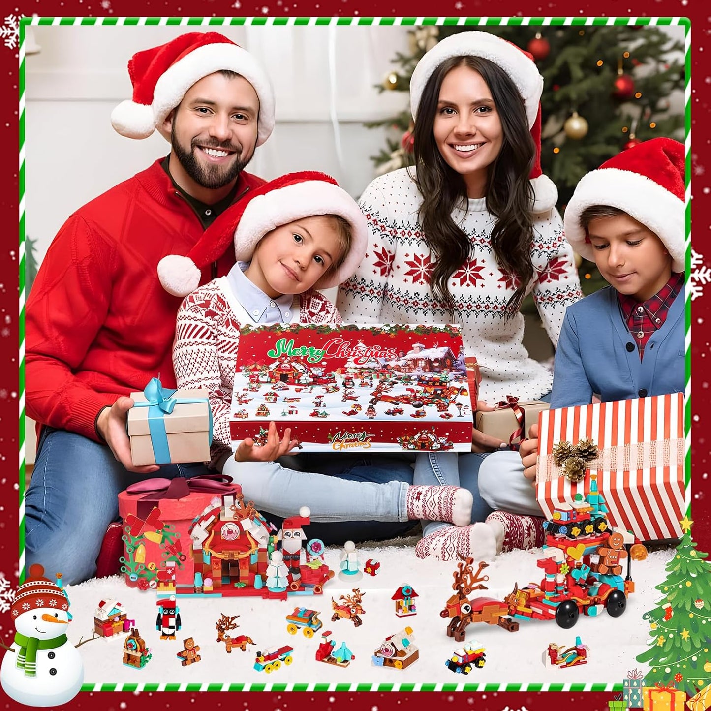 Advent Calendar 2025 Building Blocks Toy – 24 Mini Builds + Combine into Christmas Figures