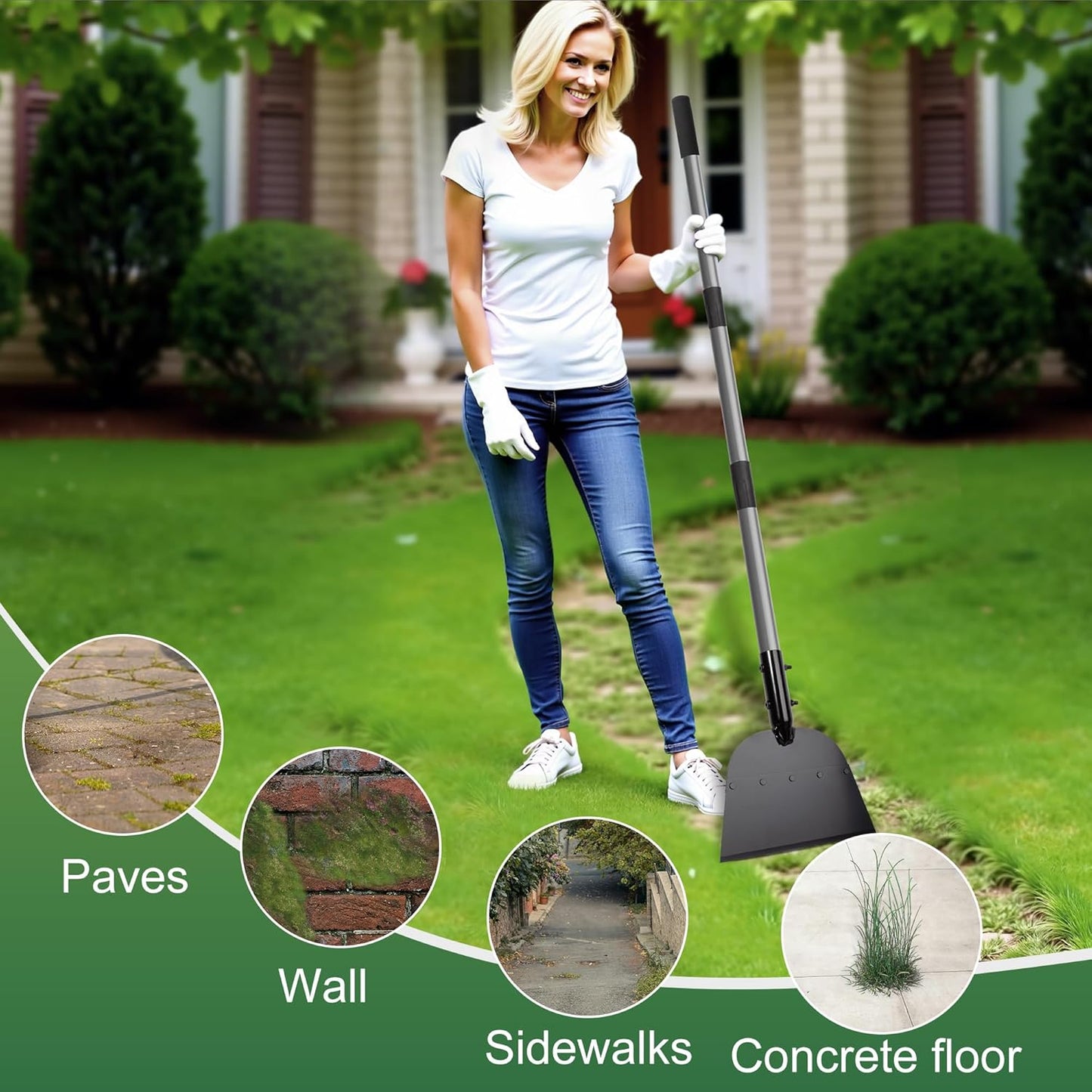 Walensee 54″ Garden Flat Shovel & Scraper – Lawn Edging, Weed Removal, Ice/Driveway