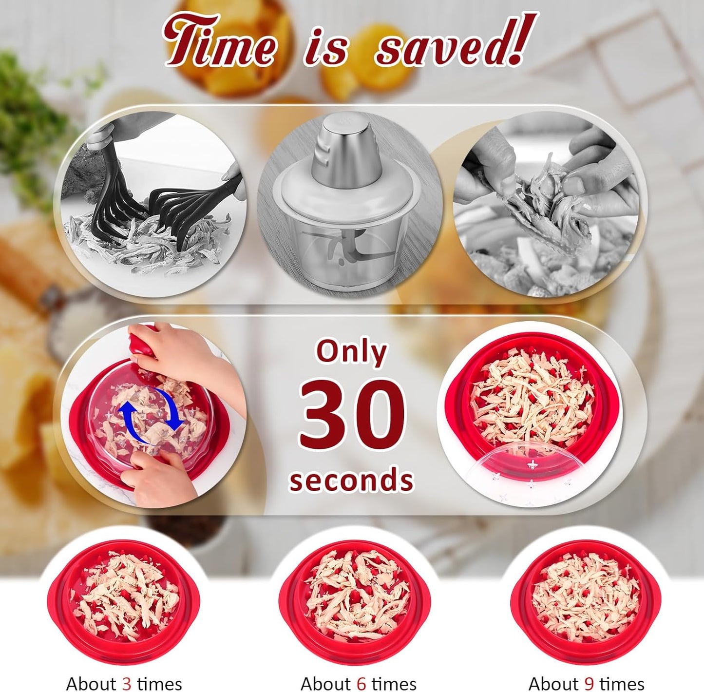 Meat Shredder with Clear Lid Ergonomic Handle – Easy Chicken & Pork Shredding