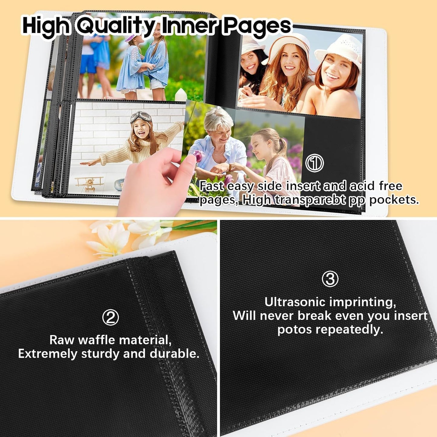 272‑Pocket Leather Photo Album 7×5 Landscape