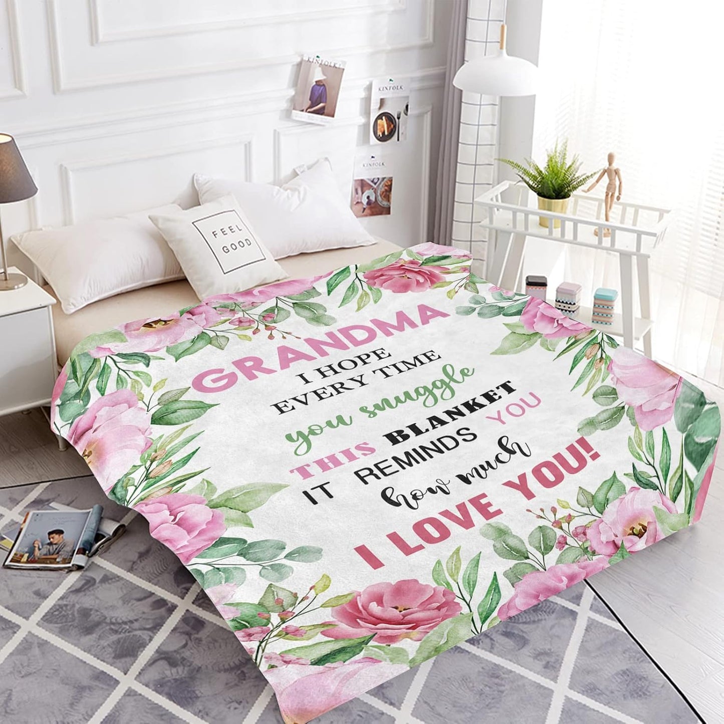 Sowide ‘Best Grandma’ Super Soft Flannel Blanket – Ideal Gift from Grandchildren