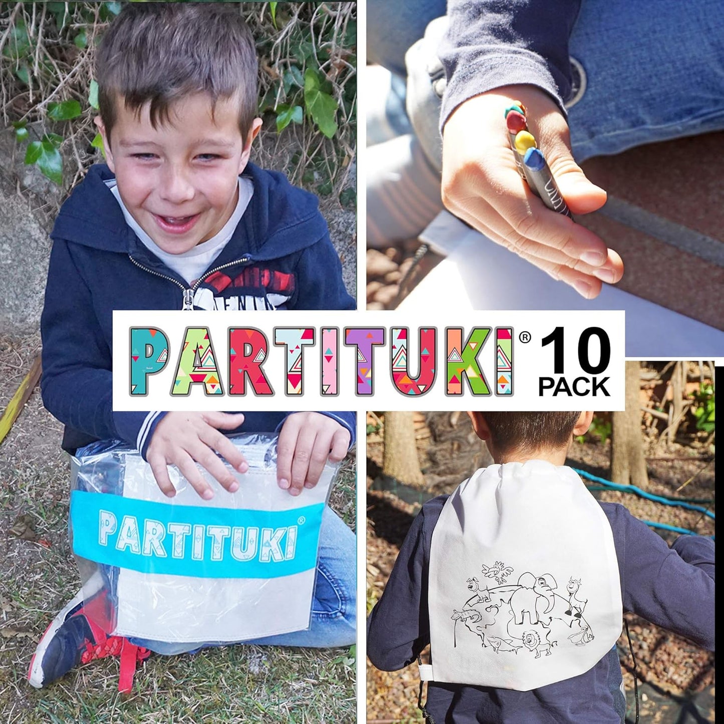 “10x Colour-Your-Own Kids Backpacks + Crayons – Party Favours / Creative Gift”