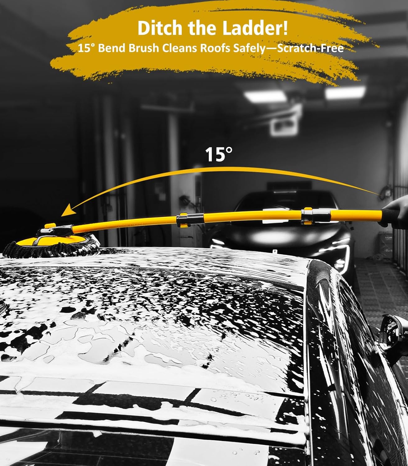 YeewayVeh 8-Piece Extendable Car Wash Kit – Soft Mop & Brushes for Scratch Free Shine