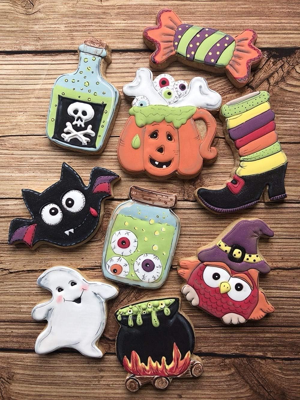 KENIAO 9‑Piece Halloween Cookie Cutter Set – Stainless Steel Spooky Shapes