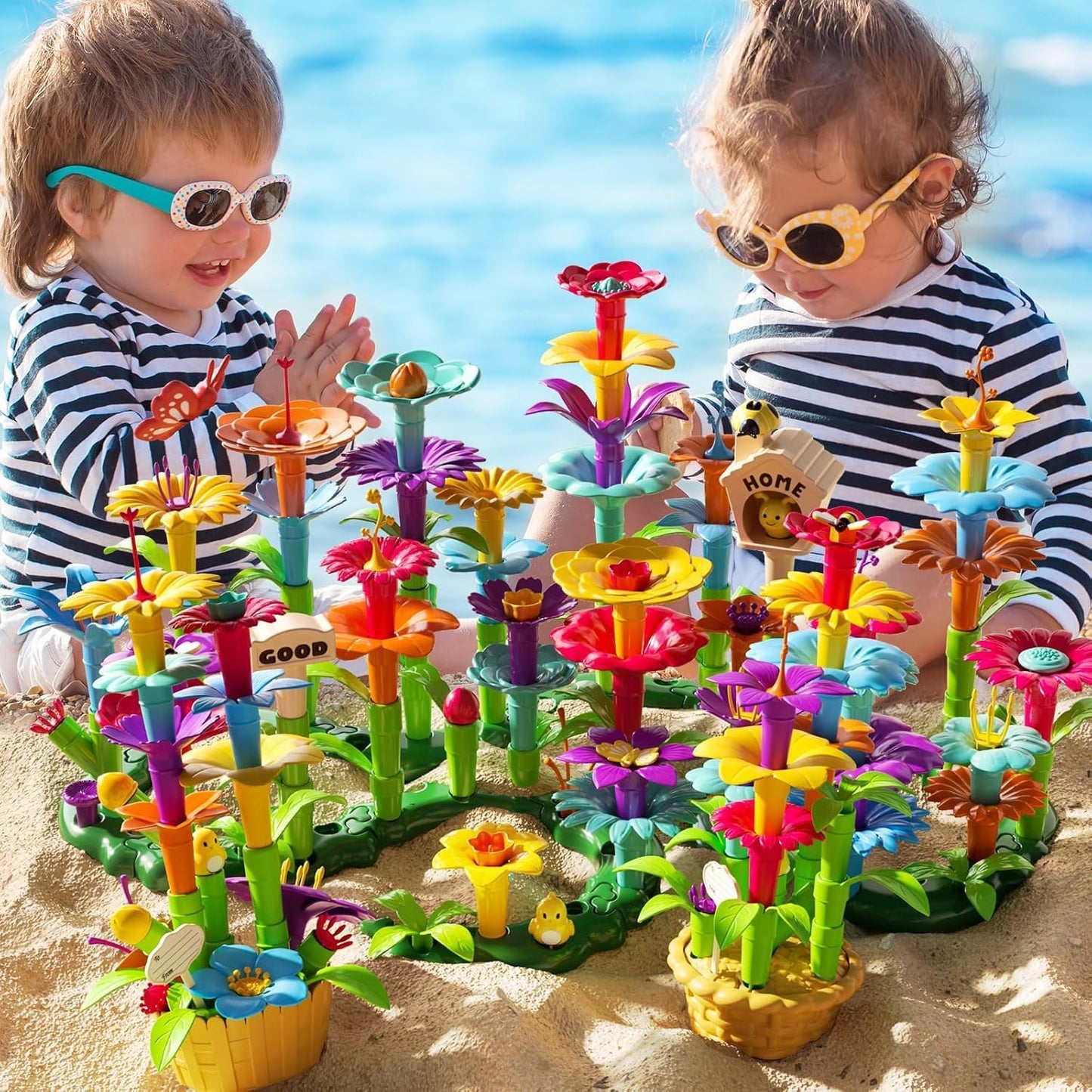 TEMI 138‑Piece Flower Garden Building Toy Set STEM Educational Play for 3‑6 Years