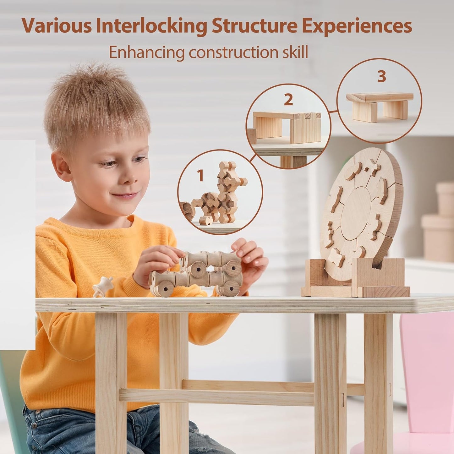 Edyfico 5-in-1 Wooden Kids Workbench Tool Set – Safe, Durable Role-Play, Ages 3-8