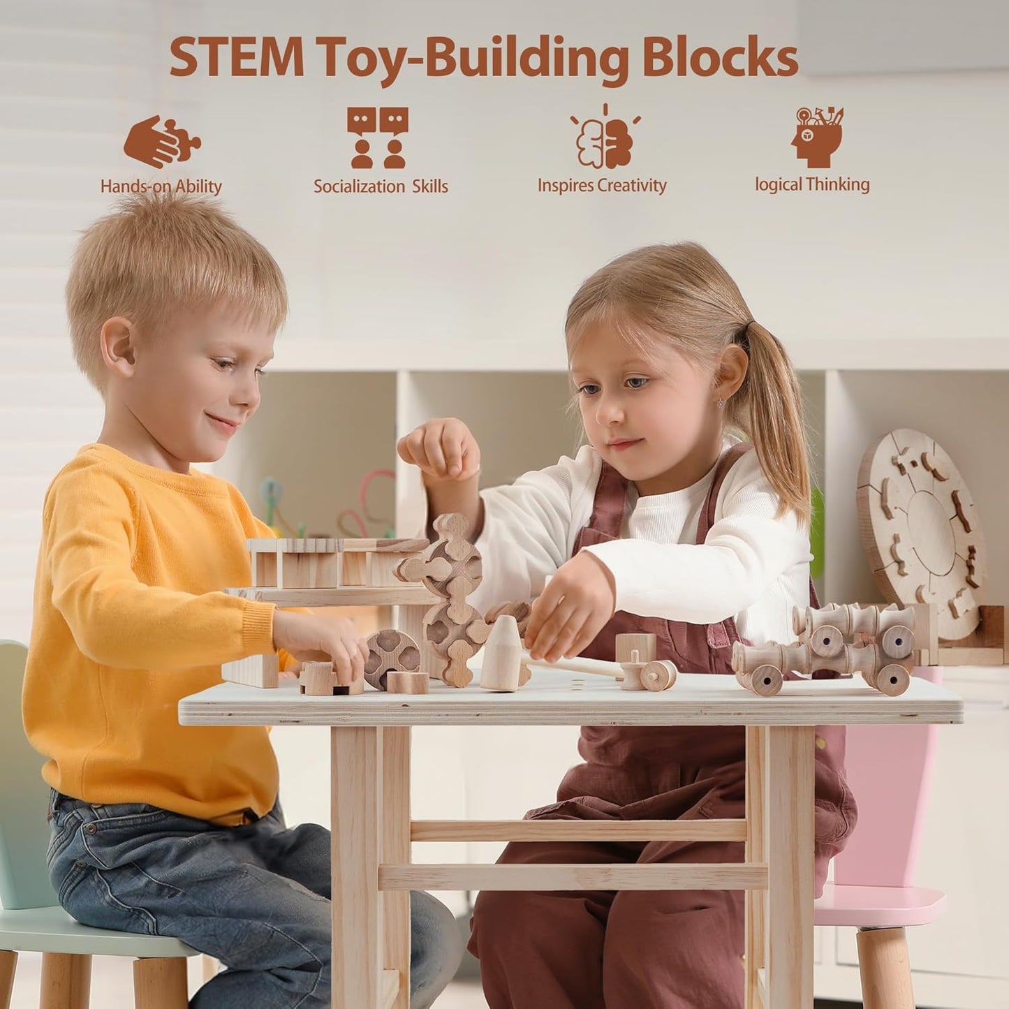 Edyfico 5-in-1 Wooden Kids Workbench Tool Set – Safe, Durable Role-Play, Ages 3-8