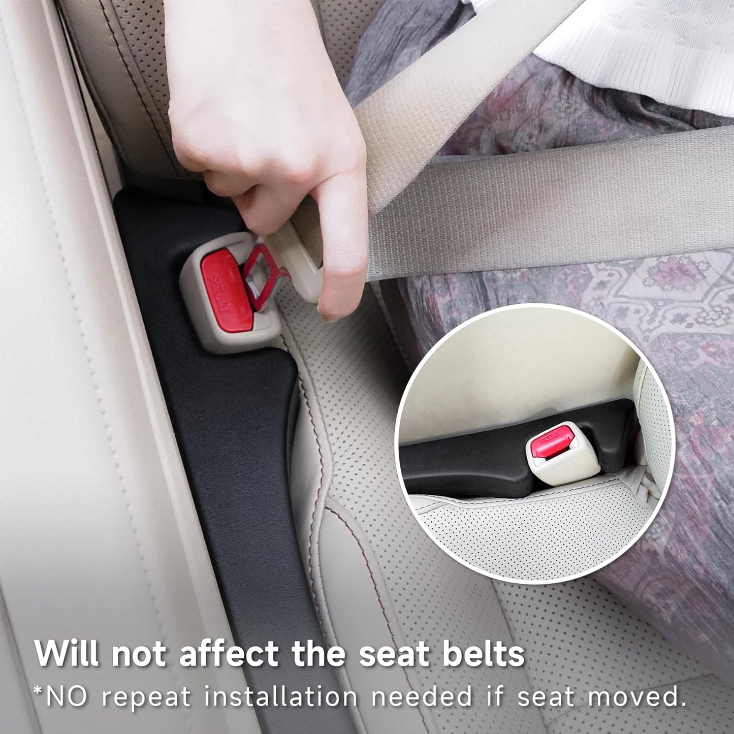 Givifive Car Seat Gap Filler 2‑Pack – Soft Foam (Dark Black)