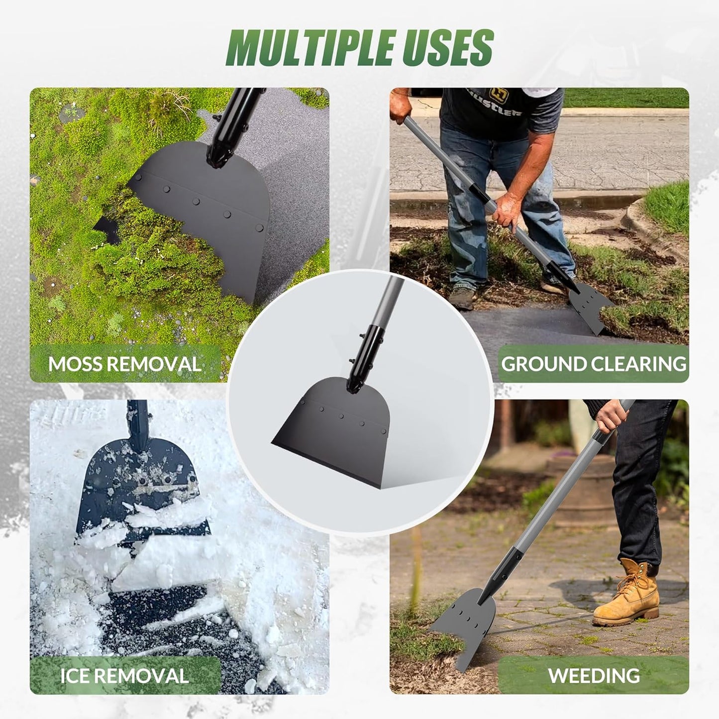 Walensee 54″ Garden Flat Shovel & Scraper – Lawn Edging, Weed Removal, Ice/Driveway