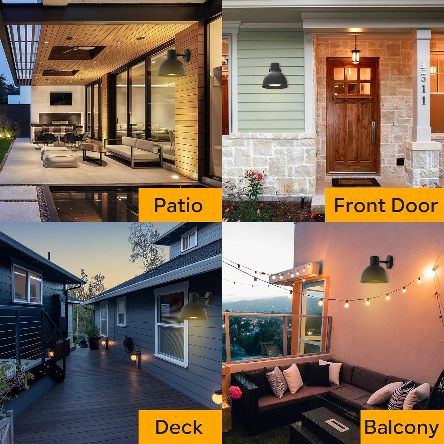 Kerry Anthracite Horn Shape Outdoor Wall Light IP44 Waterproof E27 External Lamp