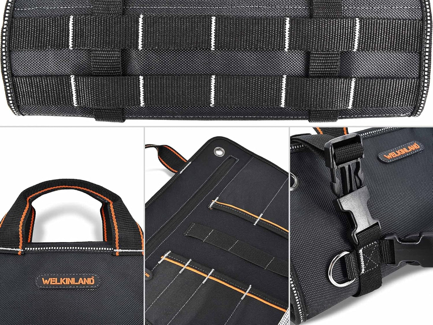 WELKINLAND Roll‑Up Tool Organiser – 13 Pockets, Heavy‑Duty, Portable Tool Roll