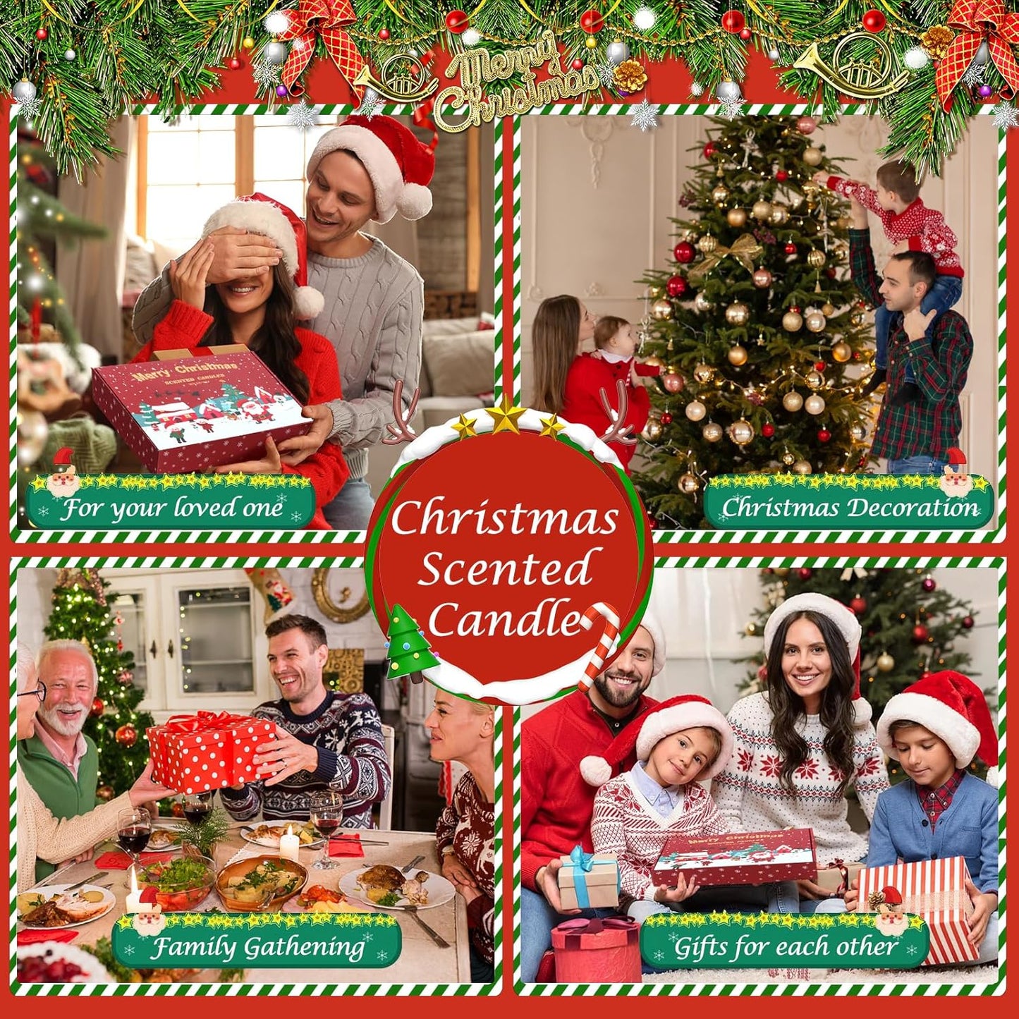 Festive 6‑pc Christmas Scented Candle Gift Set – Aromatherapy Tin Candles UK
