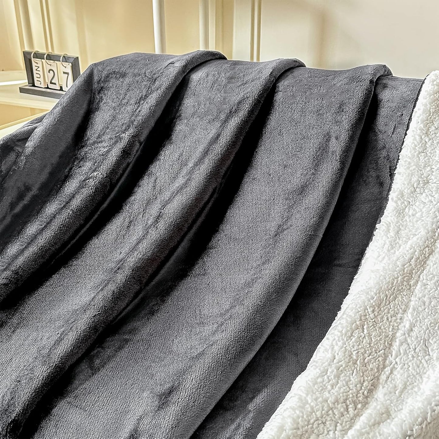 Sherpa Fleece Throw Blanket Soft Warm Sofa Bed Reversible Cosy Throw