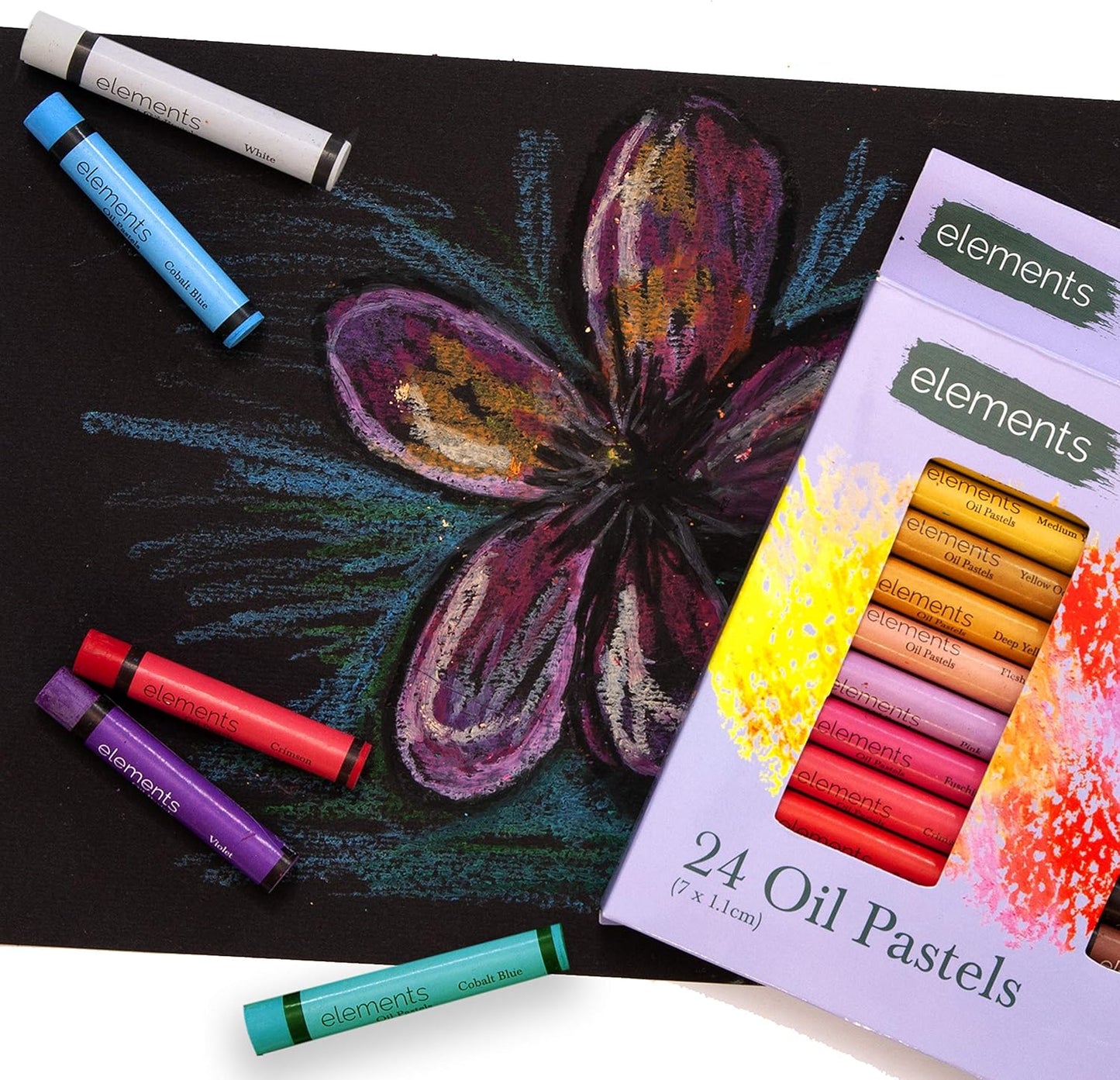 Large Pack 24 Vibrant Oil Pastels – Smooth, Colourful & Long‑Lasting for Drawing