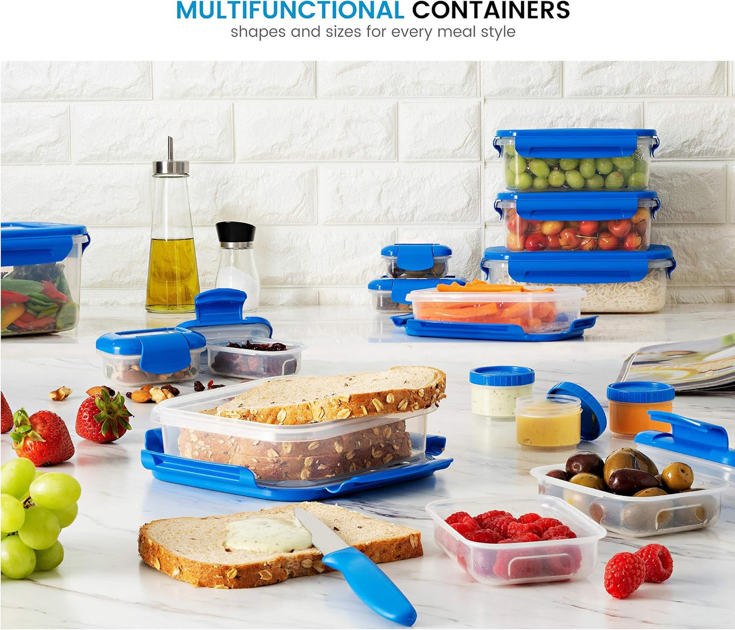 FineDine 40‑Piece Airtight Food Storage Containers Set | Leakproof BPA‑Free
