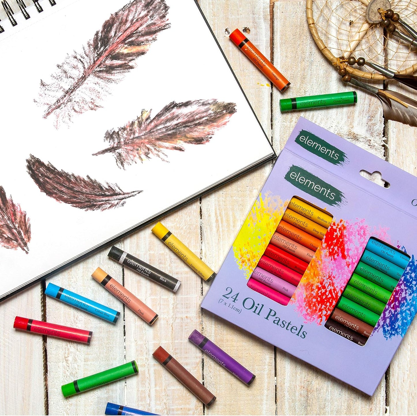 Large Pack 24 Vibrant Oil Pastels – Smooth, Colourful & Long‑Lasting for Drawing