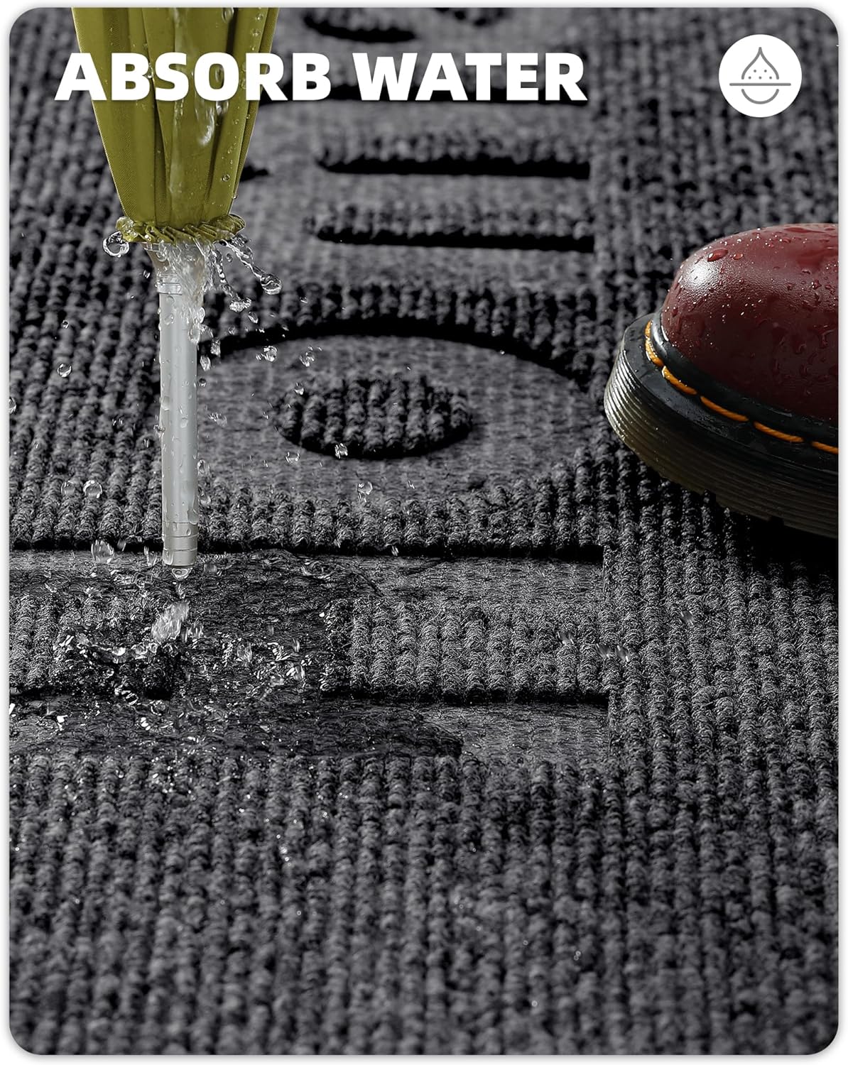 Colour & Geometry "HOME" Heavy Duty Outdoor Door Mat – 45×75 cm, Non‑Slip, Waterproof