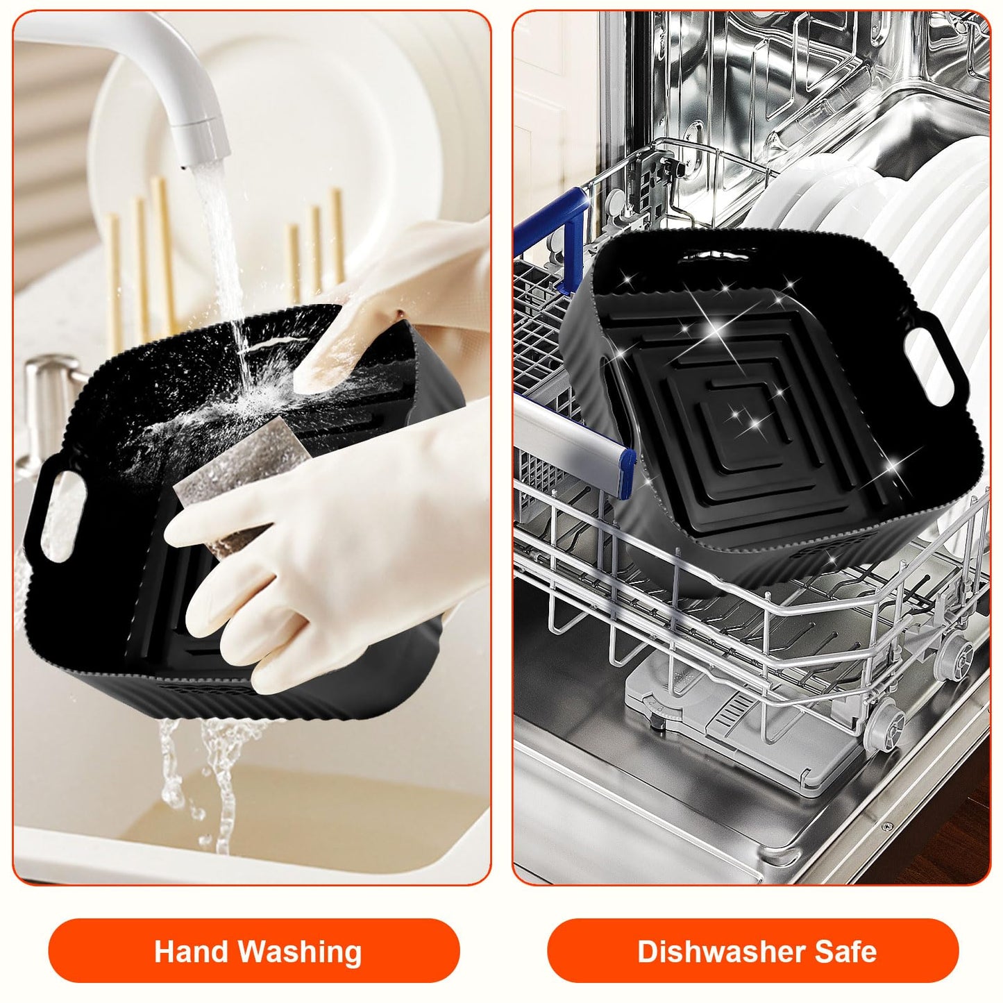 Moleath 23 cm XL Silicone & Steel Air Fryer Accessory Set – COSORI & Russell Hobbs