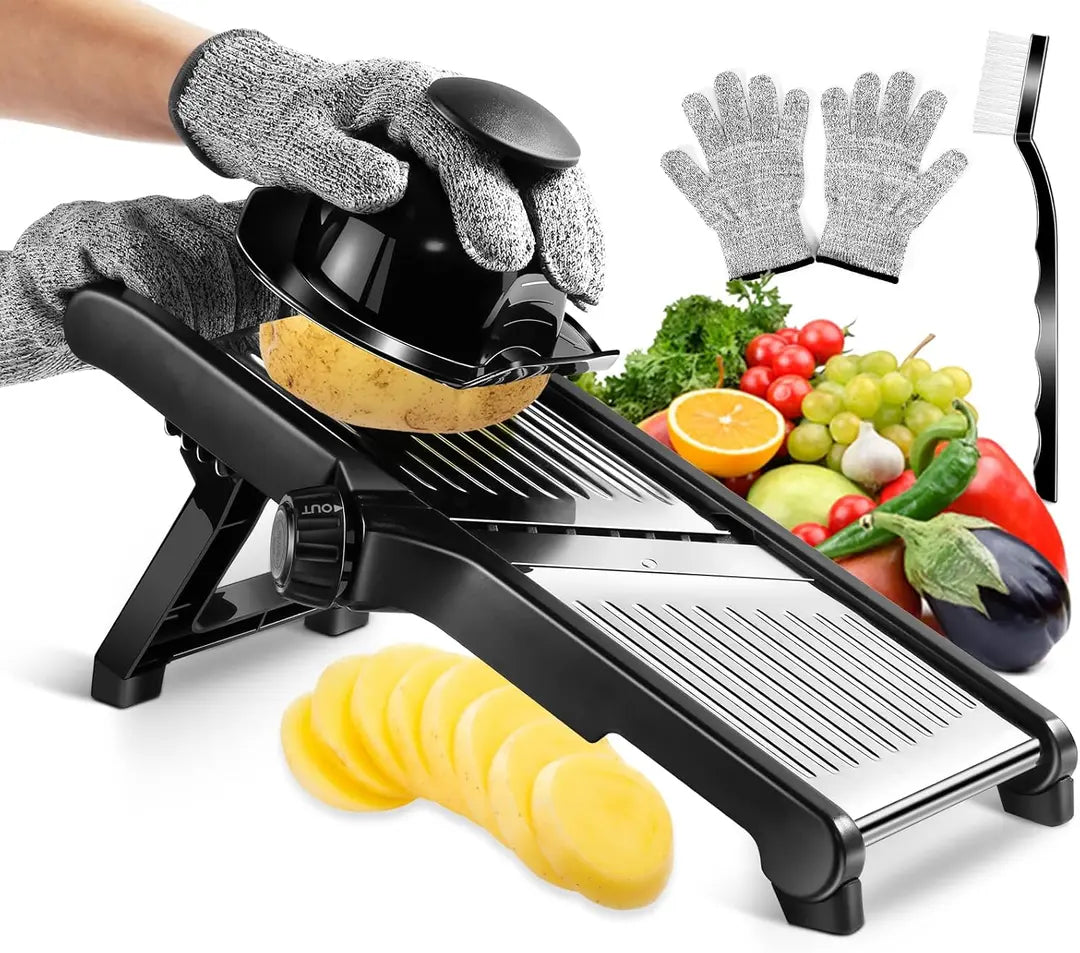 MASTERTOP Mandoline Vegetable Slicer – Stainless Steel Adjustable Kitchen Tool