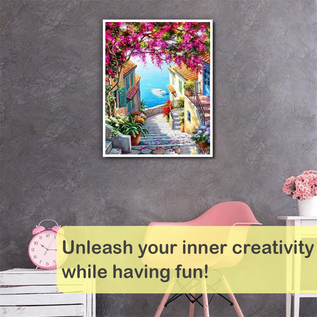 Paint by Number Kit Adults Floral – HD Canvas, Acrylic Paints & Brushes Included
